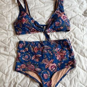 EUC J.Crew Blue Liberty Floral Bikini Set M